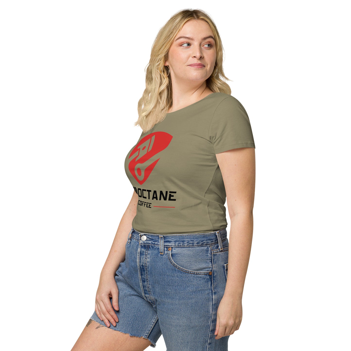 Red & Black Logo Women Tee