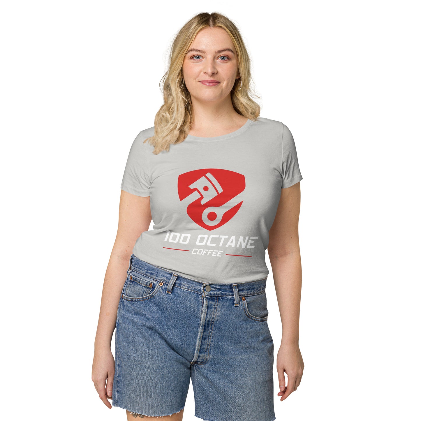 Red & White Logo Women Tee