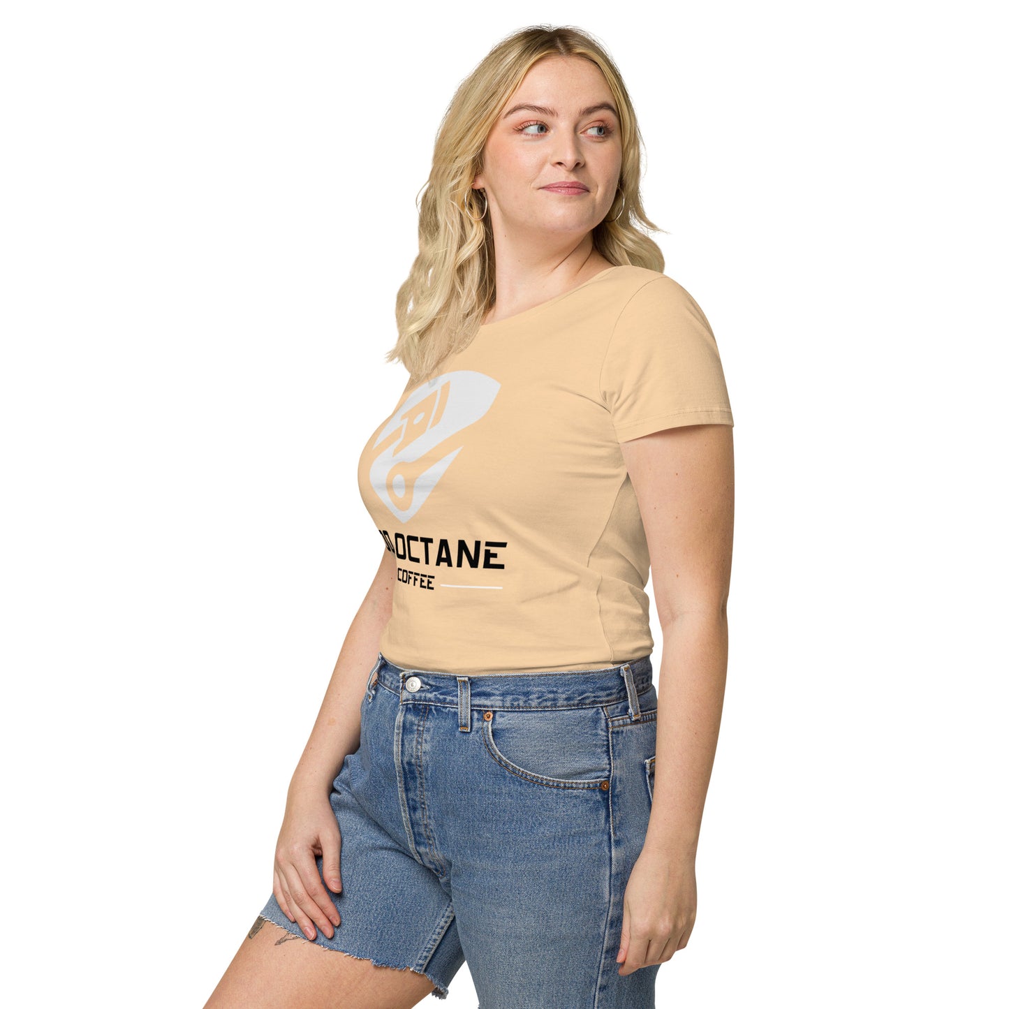 White & Black Logo Women Tee