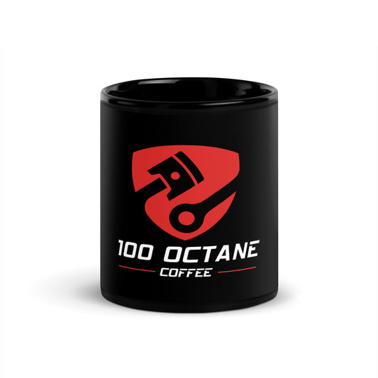 100 Octane Coffee Black Glossy Mug