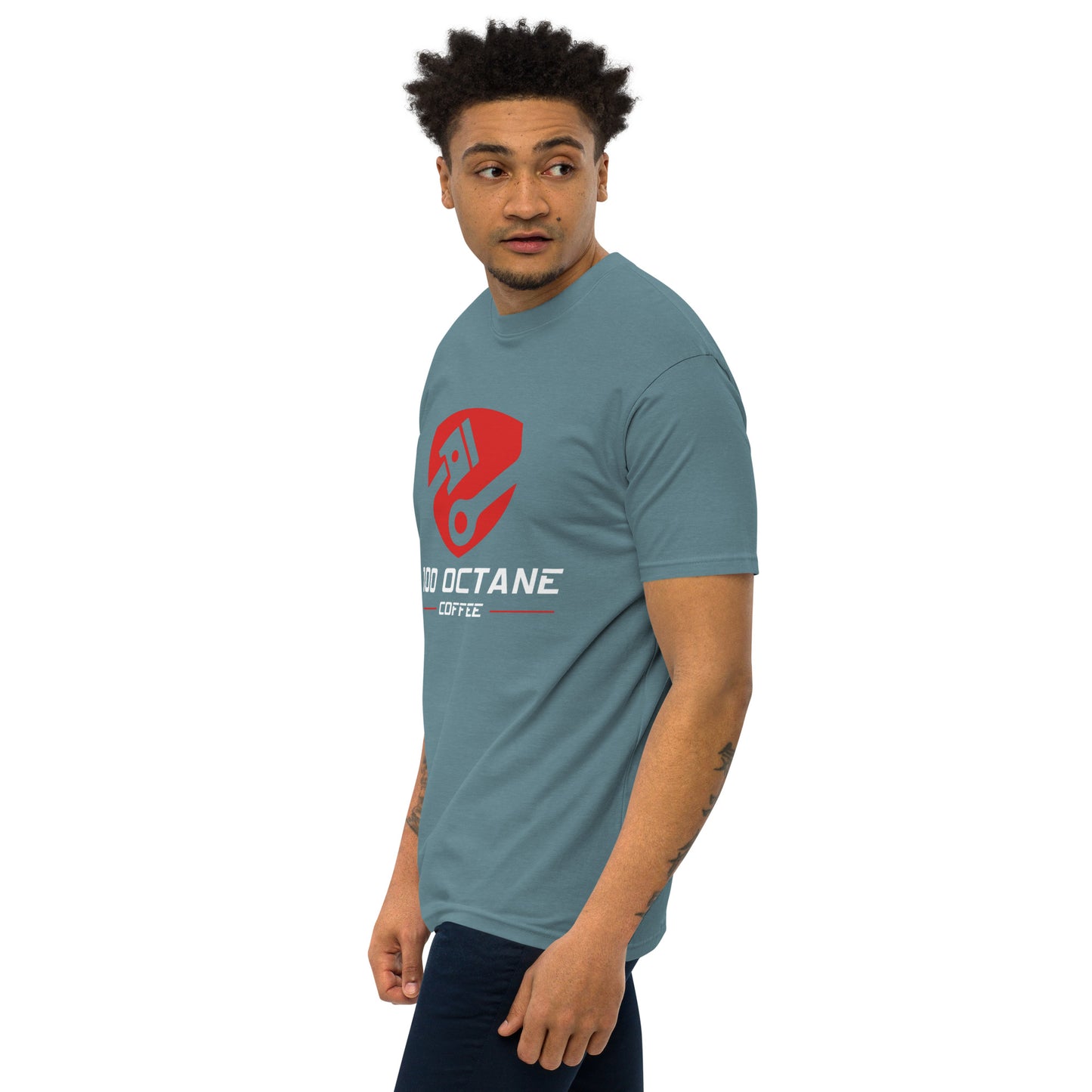100 Octane Coffee Red & White Logo Tee