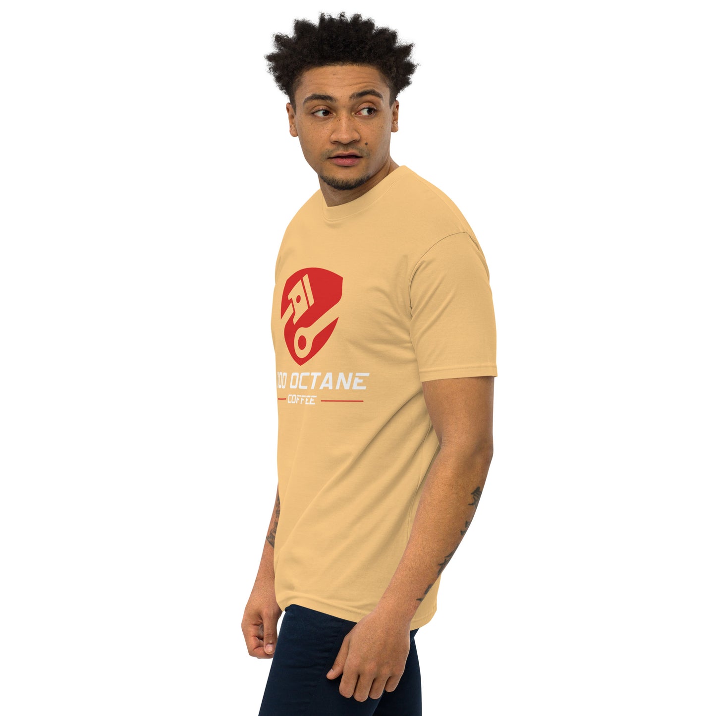 100 Octane Coffee Red & White Logo Tee