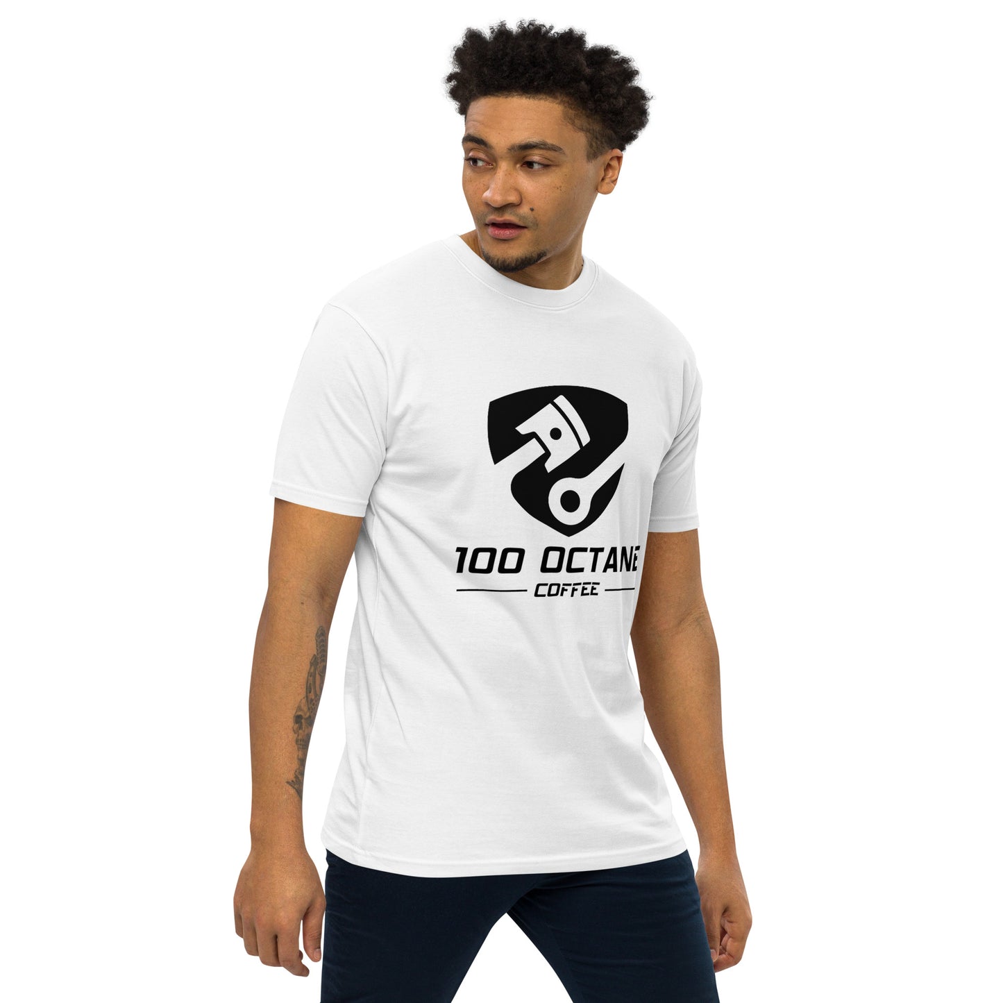 100 Octane Coffee Black Logo Men Tee