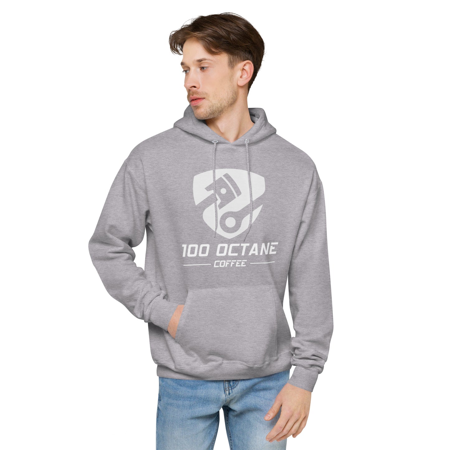 White Logo Men Hoodie