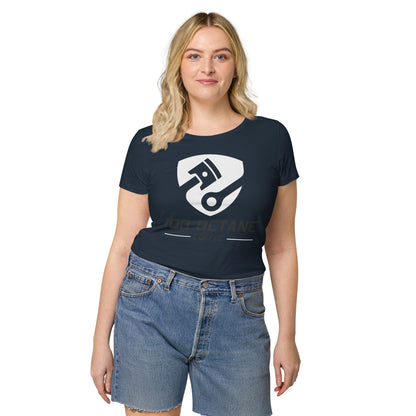White & Black Logo Women Tee