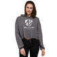 White Logo Women Crop Hoodie