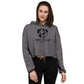 Black Logo Women Crop Hoodie