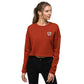 Black & White Embroidery Logo Women Crop Sweatshirt