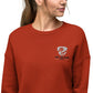 Black & White Embroidery Logo Women Crop Sweatshirt