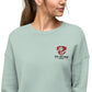 Red & Black Embroidery Logo Women Crop Sweatshirt