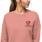 Red & Black Embroidery Logo Women Crop Sweatshirt