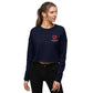 Red & White Embroidery Logo Women Crop Sweatshirt