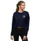 Black & White Embroidery Logo Women Crop Sweatshirt